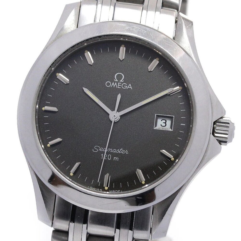 OMEGA Seamaster Date Gray Dial Quartz Men's Watch_848951